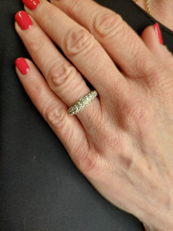 BAGUE JONC PAVAGE DIAMANTS — vue 2