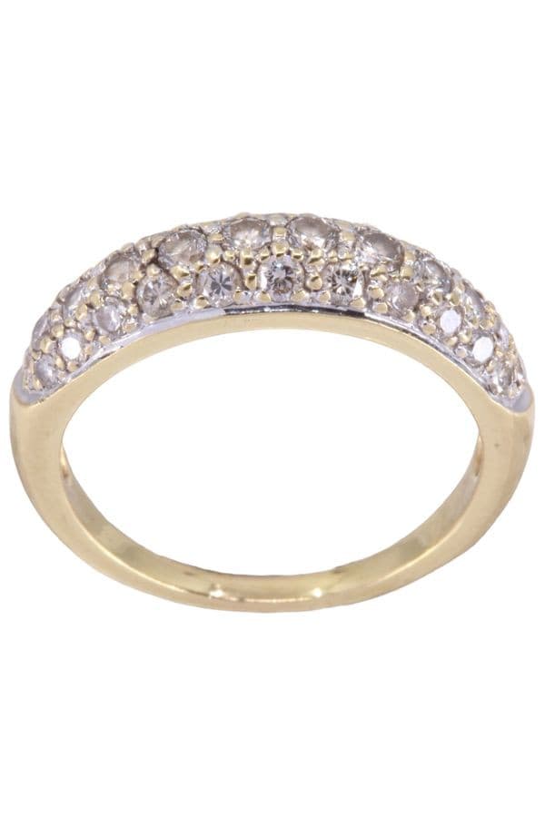 BAGUE JONC PAVAGE DIAMANTS — vue 1