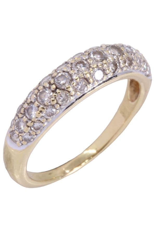 BAGUE JONC PAVAGE DIAMANTS — vue 3