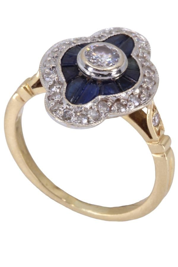 BAGUE MARQUISE SAPHIRS ET DIAMANTS — vue 5
