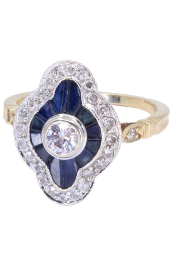 BAGUE MARQUISE SAPHIRS ET DIAMANTS — vue 6