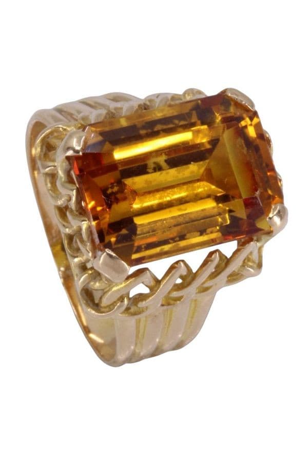 BAGUE ANCIENNE SAPHIR JAUNE — vue 4