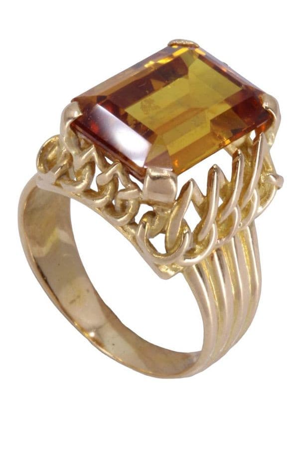 BAGUE ANCIENNE SAPHIR JAUNE — vue 5