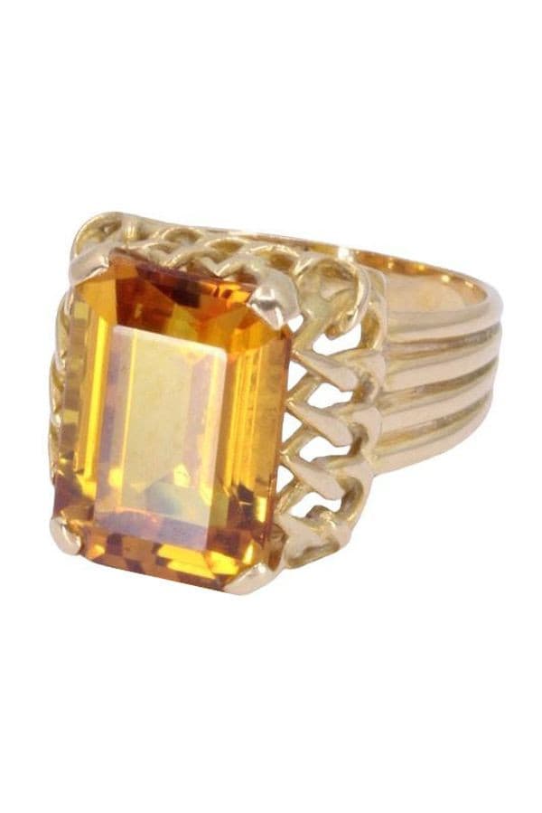 BAGUE ANCIENNE SAPHIR JAUNE — vue 6