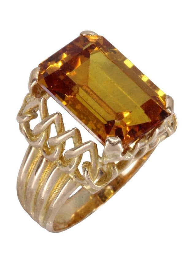 BAGUE ANCIENNE SAPHIR JAUNE — vue 3