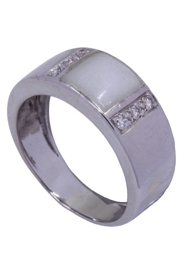 BAGUE NACRE ET DIAMANTS — vue 5