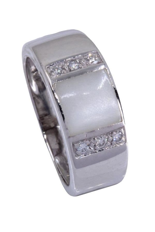 BAGUE NACRE ET DIAMANTS — vue 4