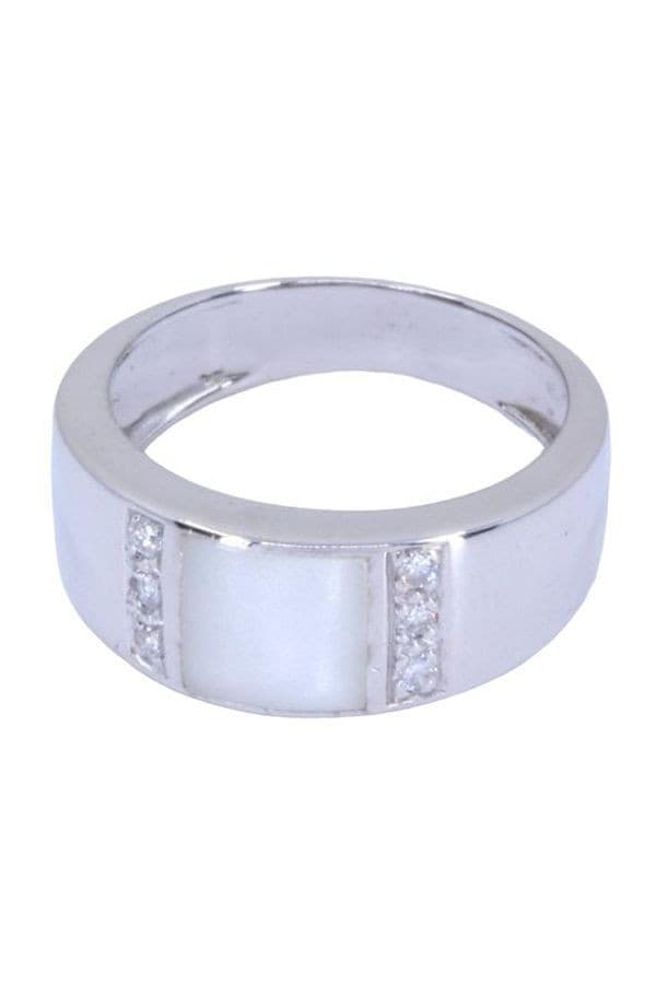 BAGUE NACRE ET DIAMANTS — vue 6