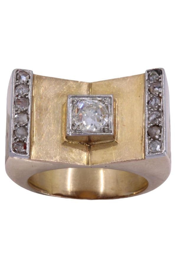 BAGUE TANK DIAMANTS — vue 1