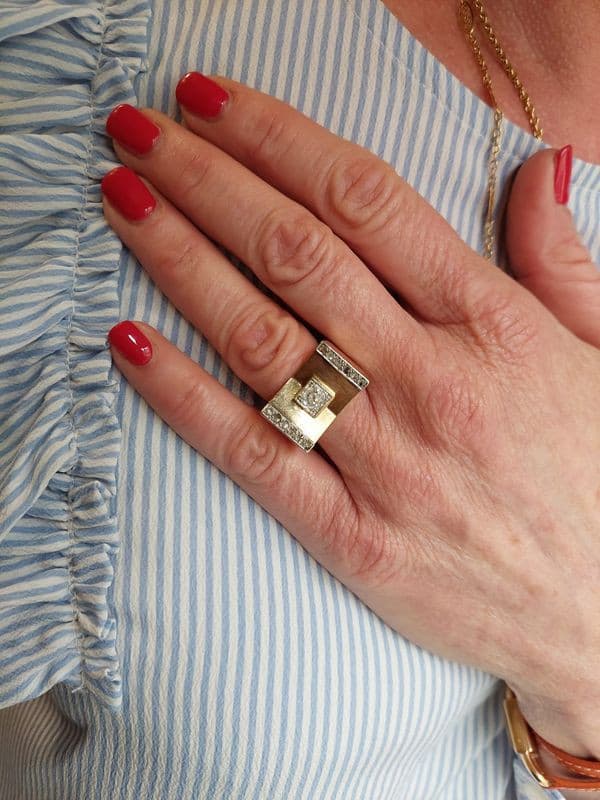 BAGUE TANK DIAMANTS — vue 2