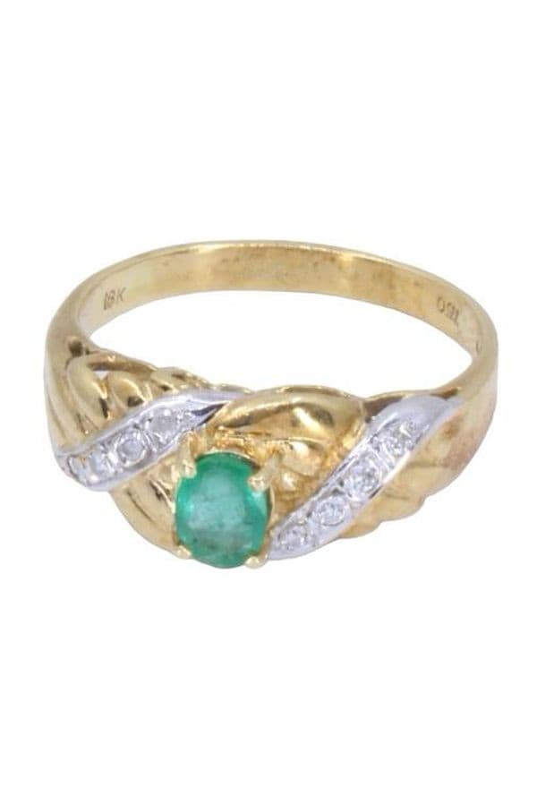 BAGUE ÉMERAUDE ET DIAMANTS — vue 6