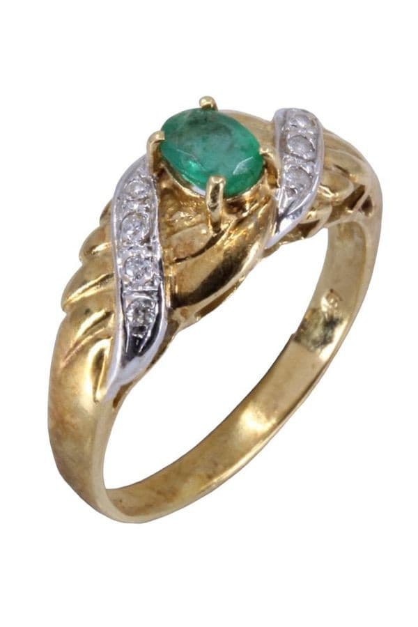 BAGUE ÉMERAUDE ET DIAMANTS — vue 5