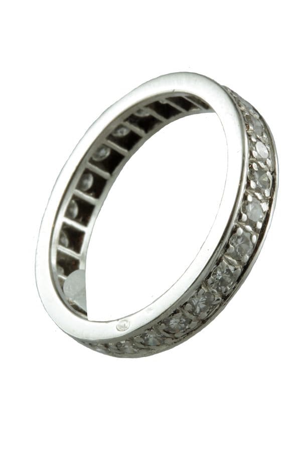 ALLIANCE ANCIENNE PLATINE ET DIAMANTS — vue 5