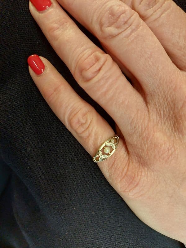 BAGUE PERLE ART-NOUVEAU — vue 2