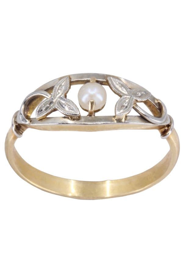 BAGUE PERLE ART-NOUVEAU — vue 1