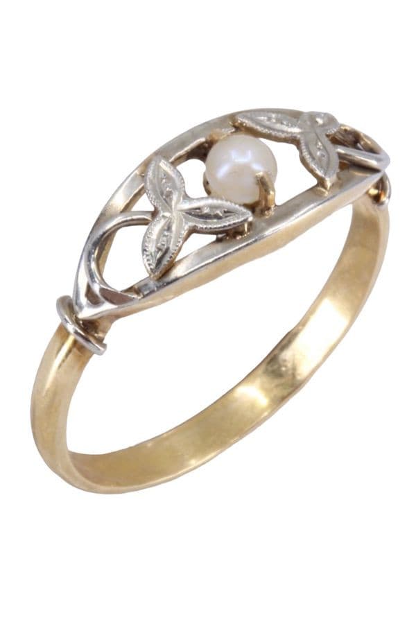 BAGUE PERLE ART-NOUVEAU — vue 3
