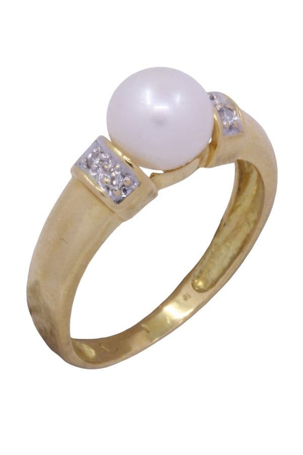 BAGUE PERLE ET DIAMANTS — vue 3