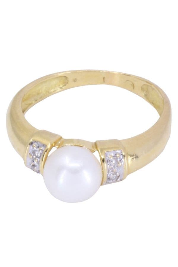 BAGUE PERLE ET DIAMANTS — vue 5