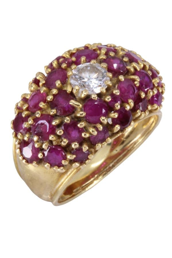 BAGUE DÔME RUBIS ET DIAMANT — vue 4