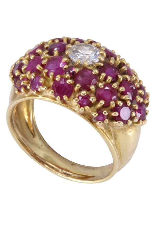 BAGUE DÔME RUBIS ET DIAMANT — vue 5
