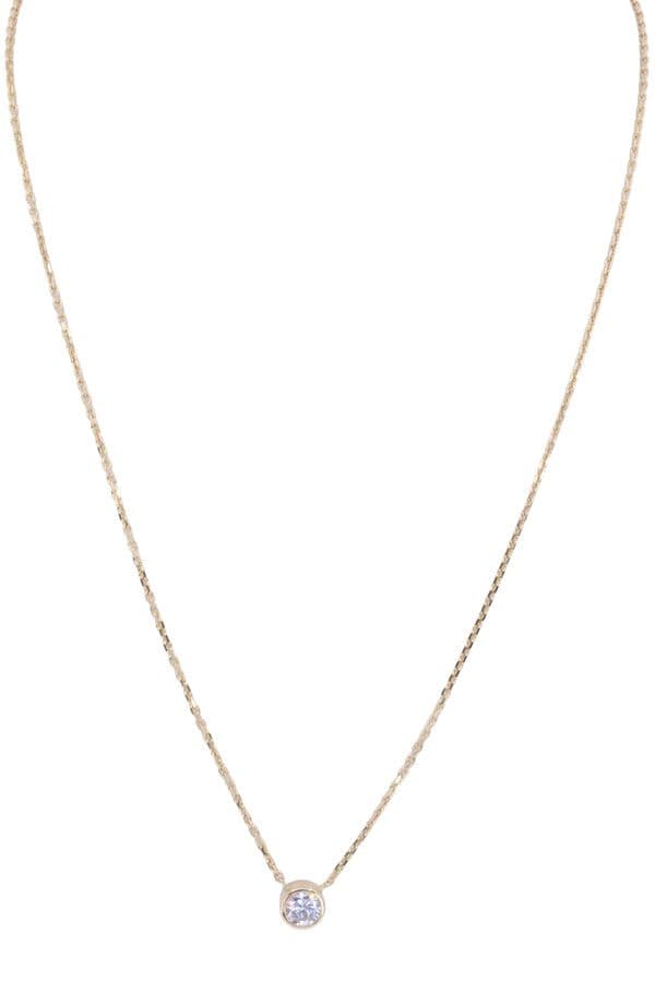 COLLIER DIAMANT SOLITAIRE 0.66 CARAT — vue 1