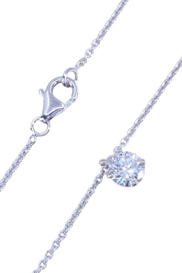 COLLIER DIAMANT SOLITAIRE 0.65 CARAT — vue 3