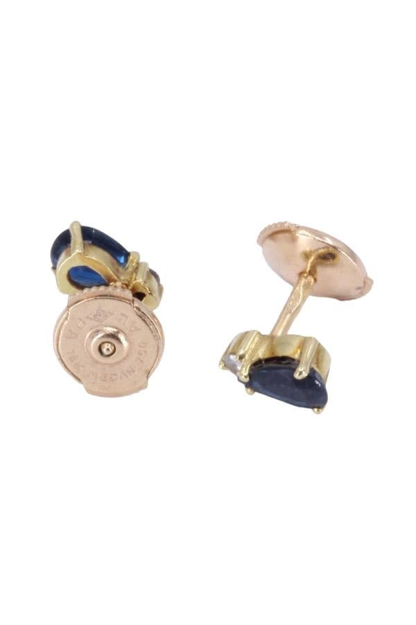 BOUCLES D'OREILLES SAPHIRS ET DIAMANTS — vue 3