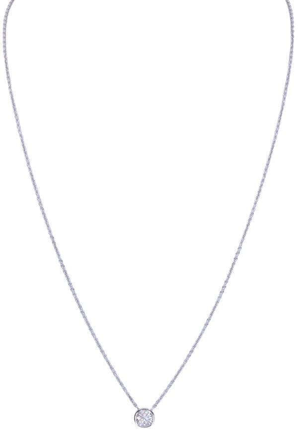 COLLIER DIAMANT SOLITAIRE 0.80 CARAT — vue 1