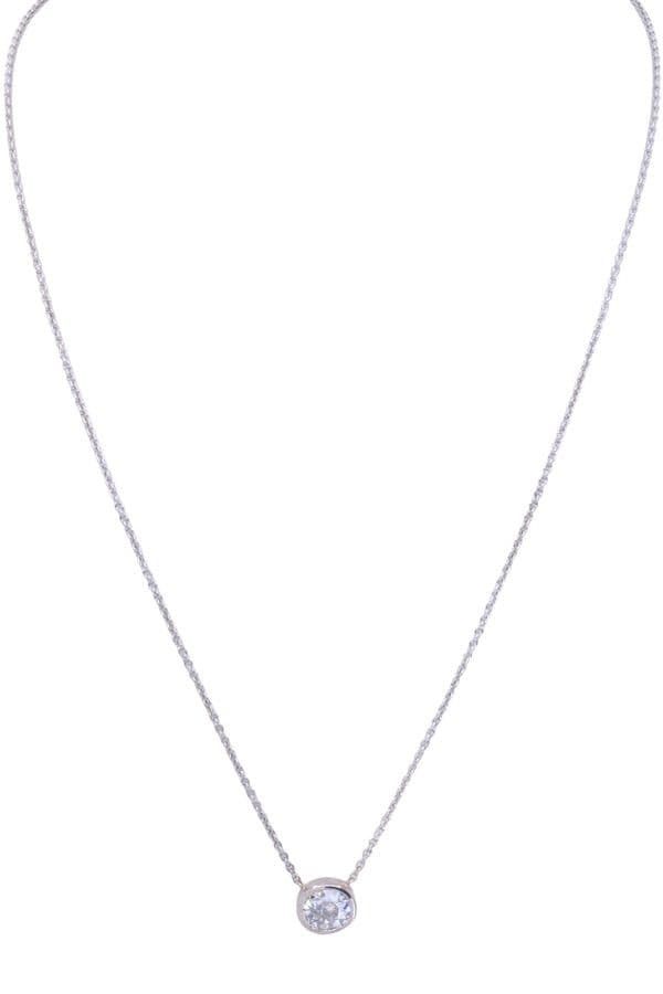 COLLIER DIAMANT SOLITAIRE 1.19 CARAT — vue 1