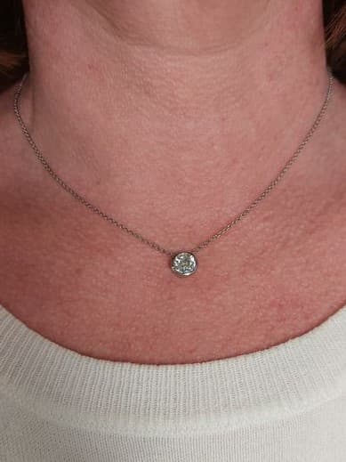 COLLIER DIAMANT SOLITAIRE 1.19 CARAT — vue 2