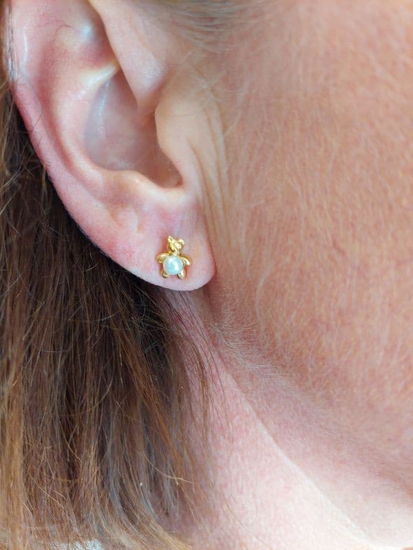 BOUCLES D'OREILLES PERLES OURSONS — vue 2