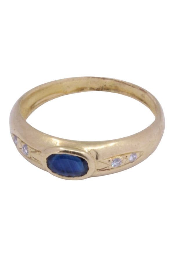 BAGUE MODERNE SAPHIR ET DIAMANTS — vue 6