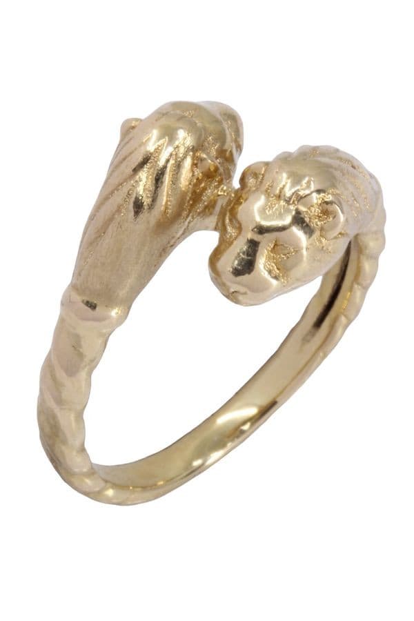 BAGUE TÊTES DE LION — vue 3