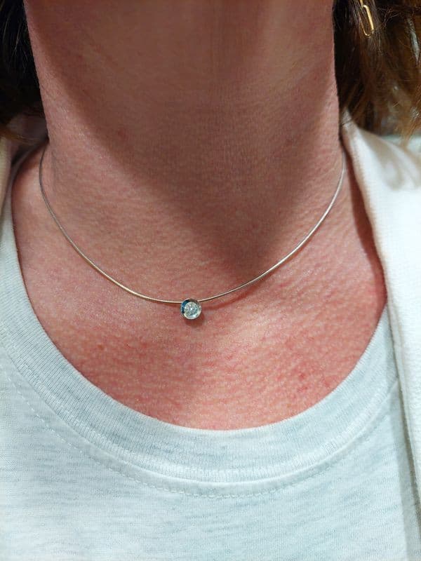 COLLIER DIAMANT SOLITAIRE 0.30 CARAT — vue 2