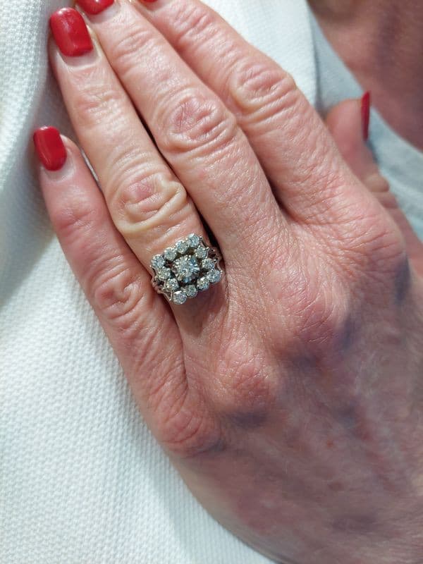 BAGUE DIAMANTS ANNÉES 50' — vue 2