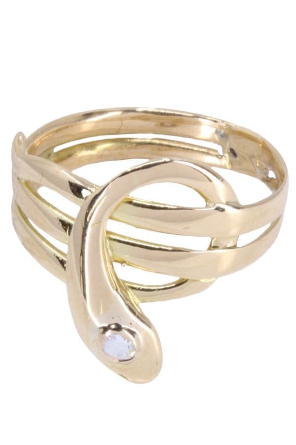 BAGUE SERPENT ANCIENNE DIAMANT — vue 6