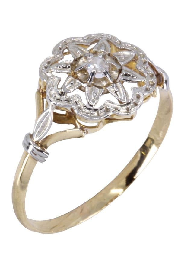 BAGUE ART-NOUVEAU DIAMANT — vue 3