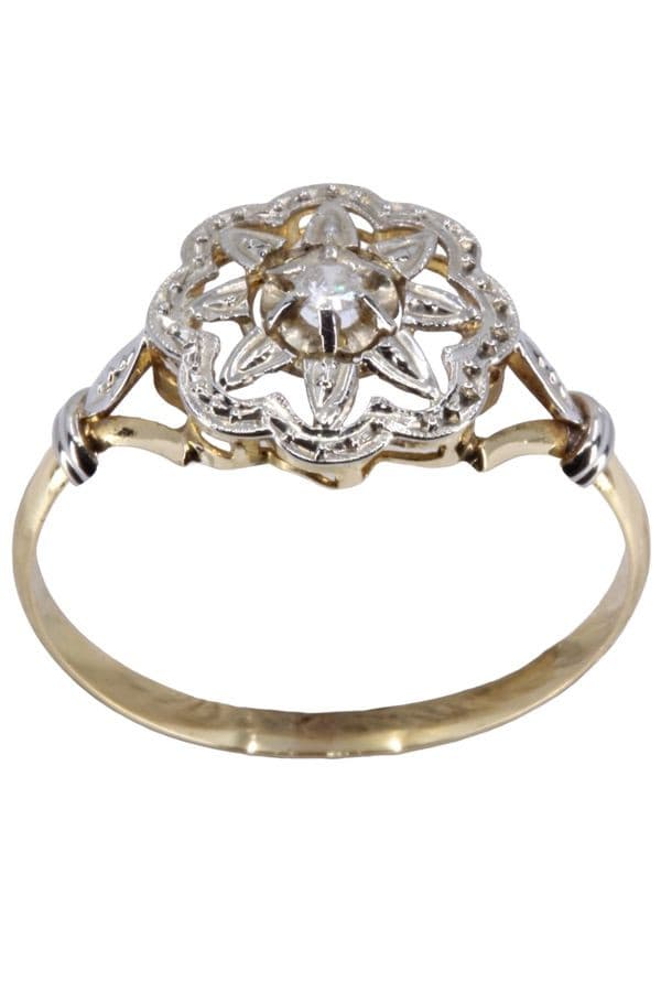 BAGUE ART-NOUVEAU DIAMANT — vue 1