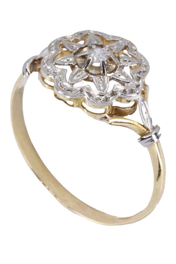 BAGUE ART-NOUVEAU DIAMANT — vue 4