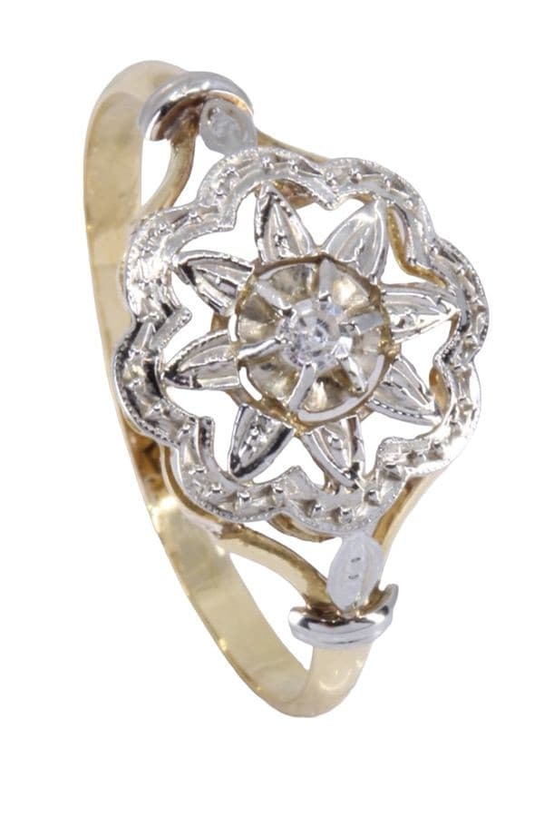 BAGUE ART-NOUVEAU DIAMANT — vue 5