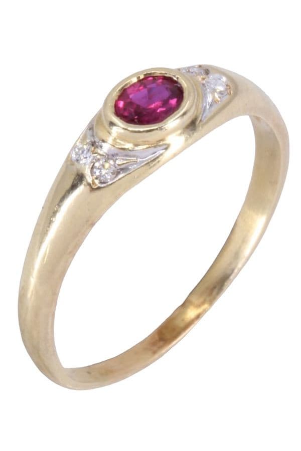 BAGUE JONC RUBIS ET DIAMANTS — vue 3