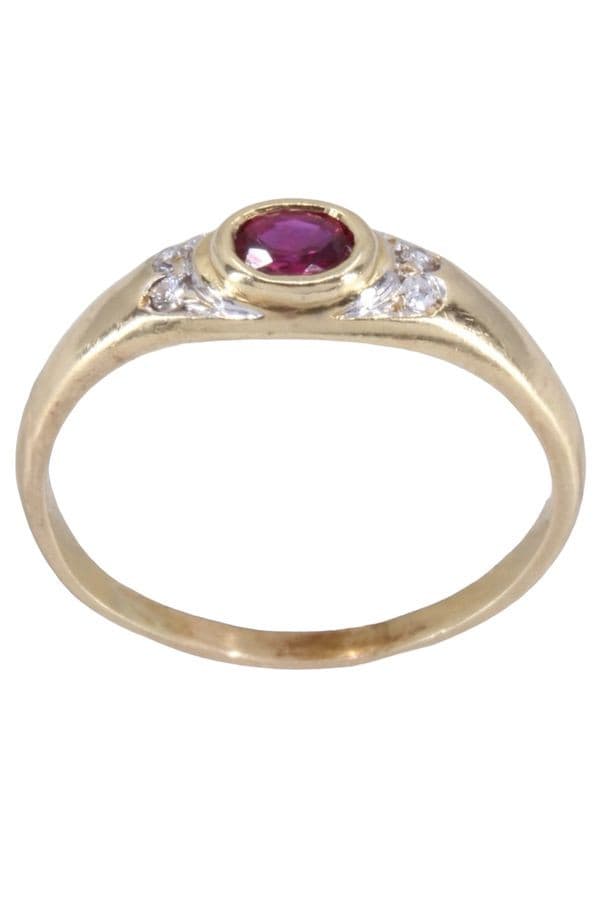 BAGUE JONC RUBIS ET DIAMANTS — vue 1