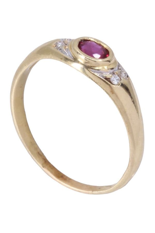 BAGUE JONC RUBIS ET DIAMANTS — vue 4