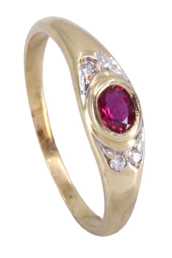 BAGUE JONC RUBIS ET DIAMANTS — vue 5