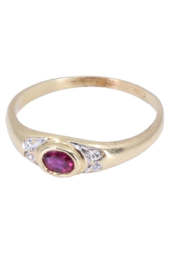 BAGUE JONC RUBIS ET DIAMANTS — vue 6