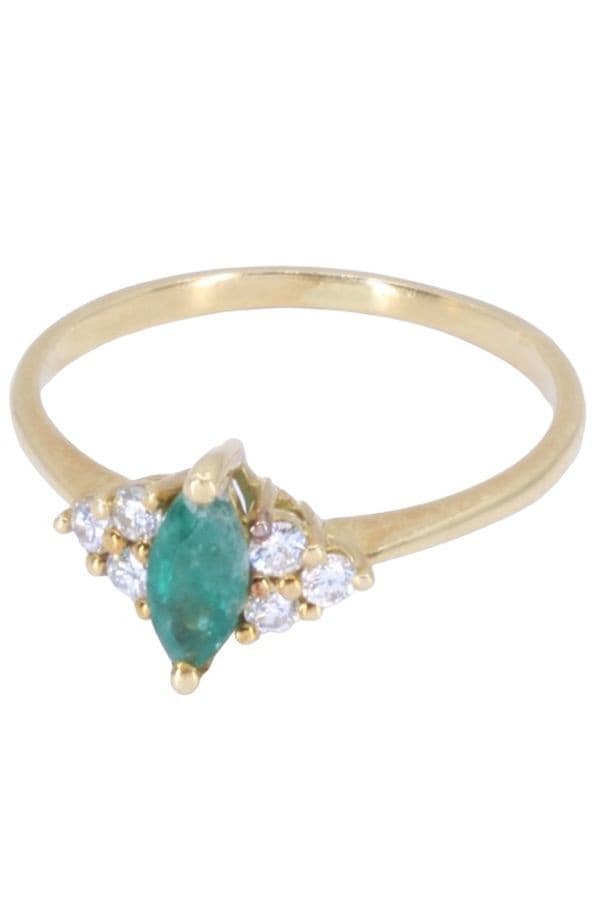 BAGUE MODERNE ÉMERAUDE ET DIAMANTS — vue 6