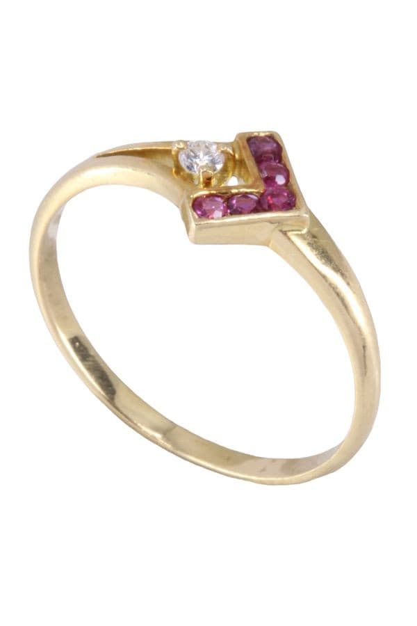 BAGUE MODERNE RUBIS ET DIAMANT — vue 5