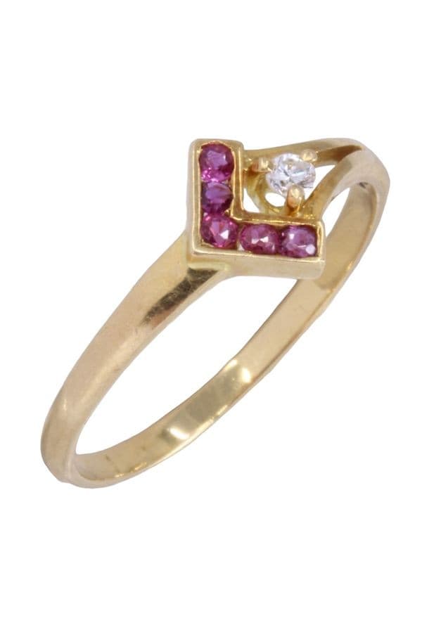 BAGUE MODERNE RUBIS ET DIAMANT — vue 4