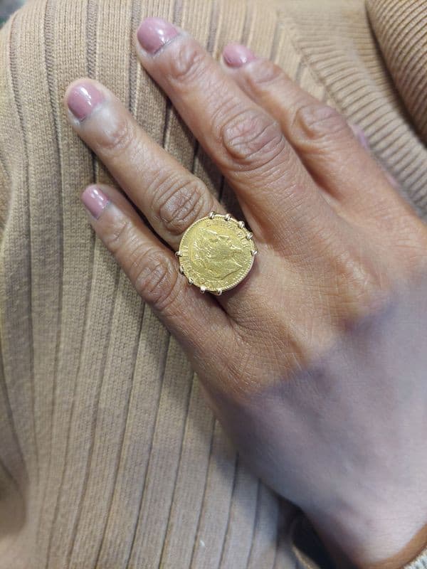 BAGUE PIÈCE 10 FRANCS NAPOLEON III — vue 2
