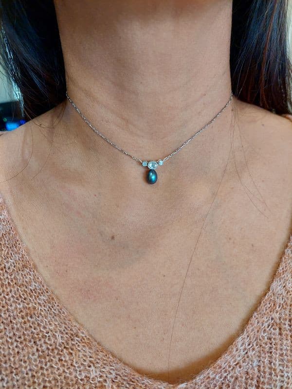 COLLIER DIAMANTS ART-DÉCO — vue 2